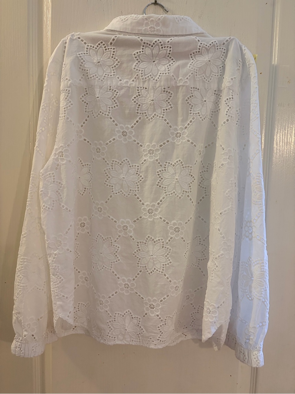 Talbot White Eyelet Button-Front Blouse - Picture 3 of 3